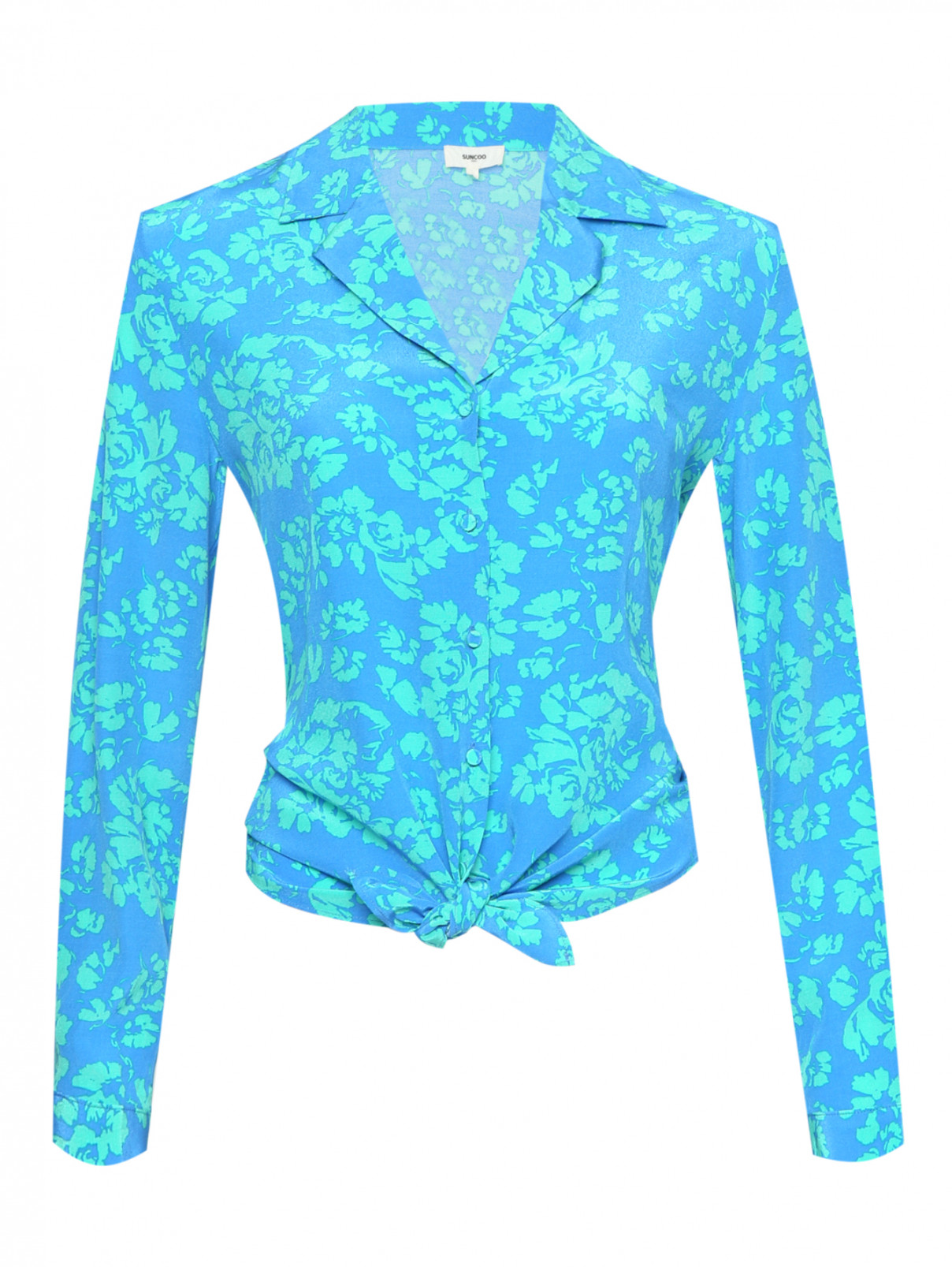 Блуза с узором на пуговицах Suncoo  –  Общий вид  – Цвет:  Узор