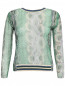 Блуза из шелка с узором и контрастной отделкой Ermanno Scervino  –  Общий вид