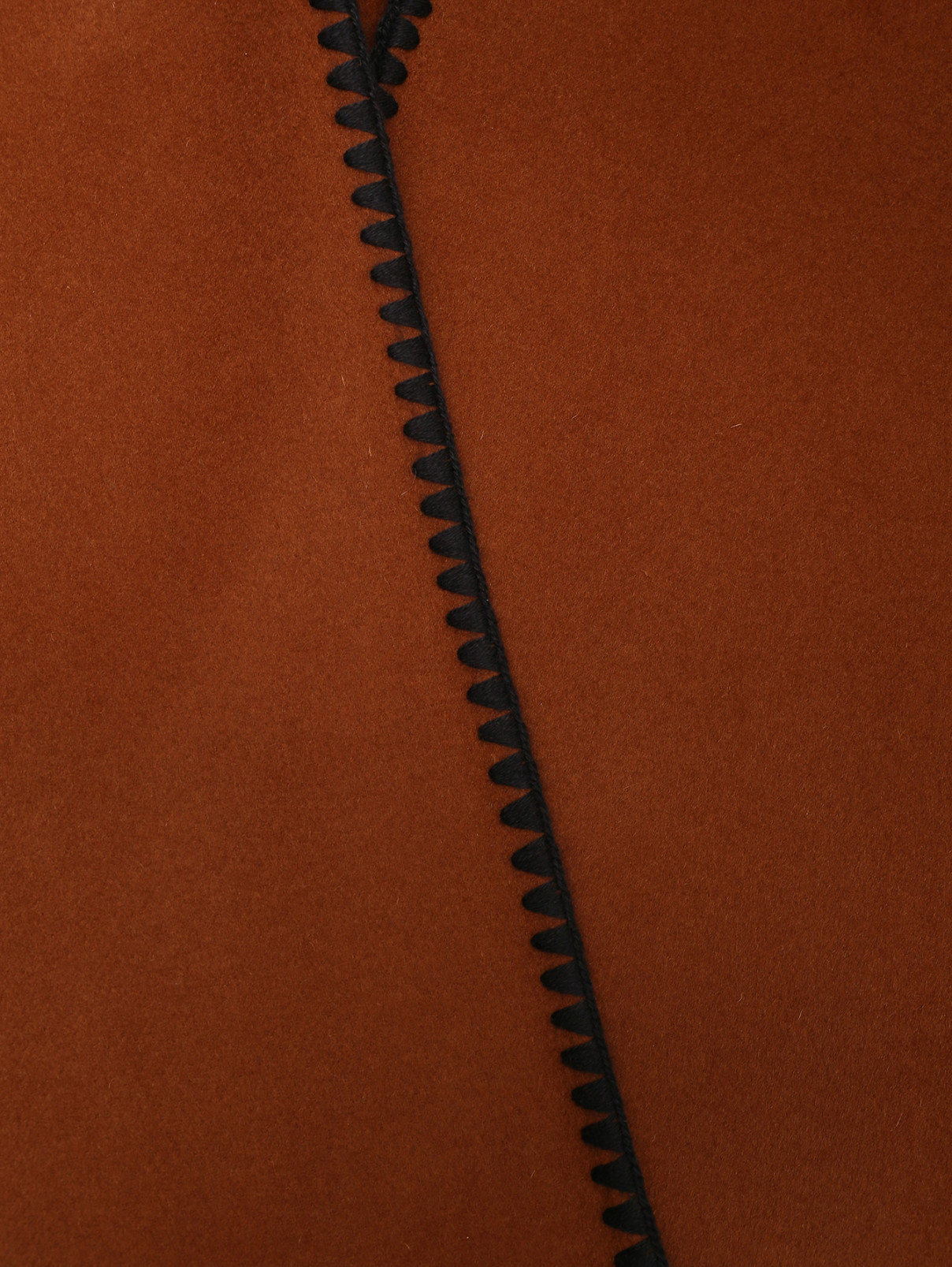 Однотонное пончо из смешанной шерсти Ermanno Firenze  –  Деталь  – Цвет:  Коричневый