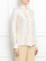Блуза из шелка с контрастной отделкой Maison Margiela  –  Модель Верх-Низ