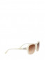 Солнцезащитные очки "стрекоза" в пластиковой оправе с кристаллами на дужках BVLGARI  –  Обтравка1