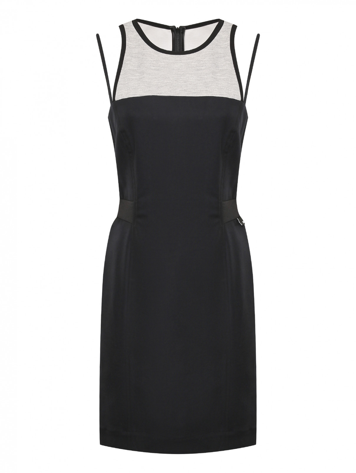 Платье с двойной лямкой Love Moschino  –  Общий вид  – Цвет:  Черный