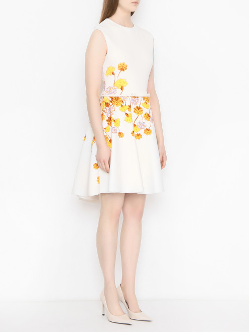 Платье из вискозы с цветочным узором Giambattista Valli - МодельВерхНиз
