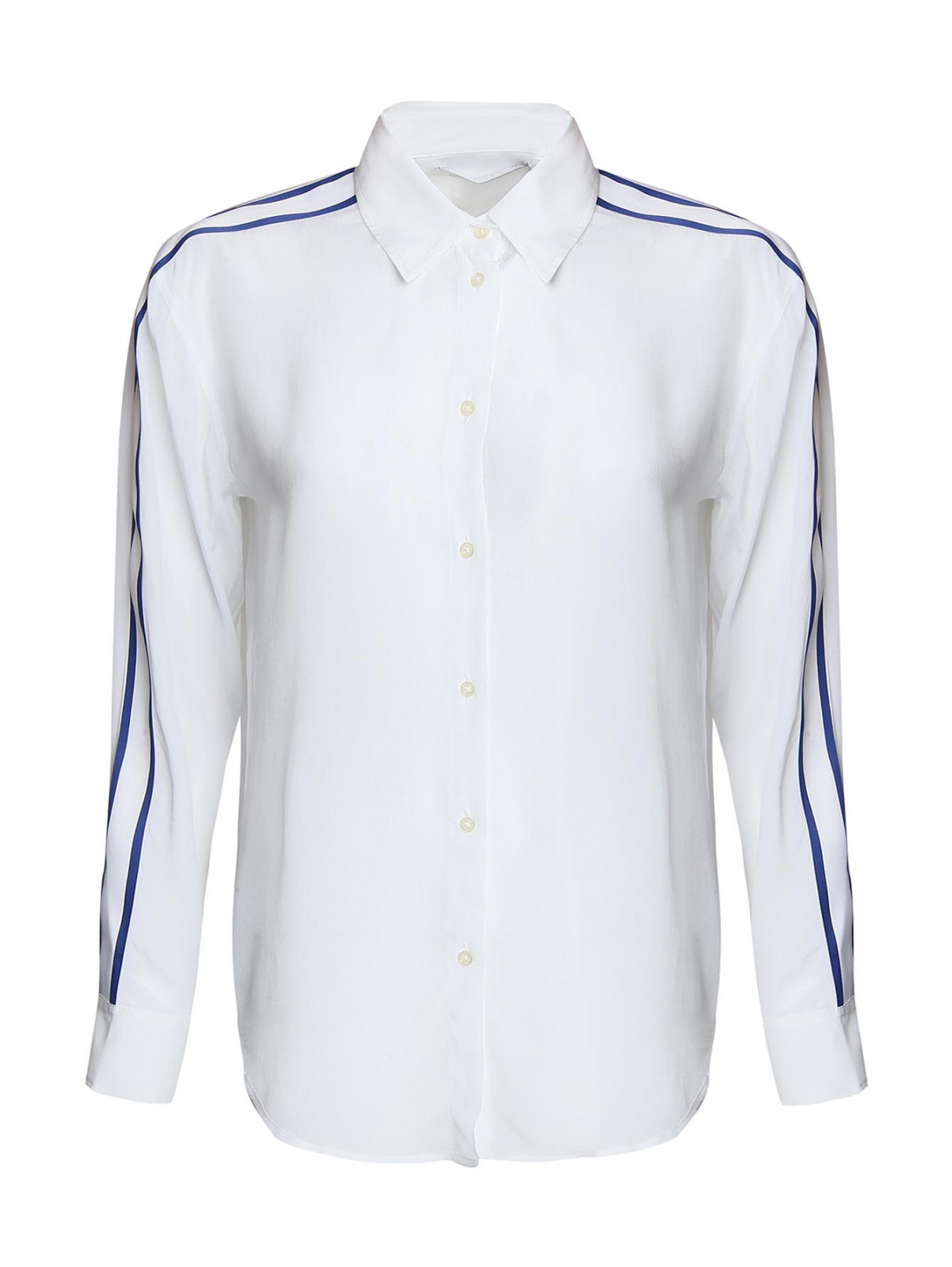 Блуза из вискозы, прямого кроя Calvin Klein  –  Общий вид  – Цвет:  Белый