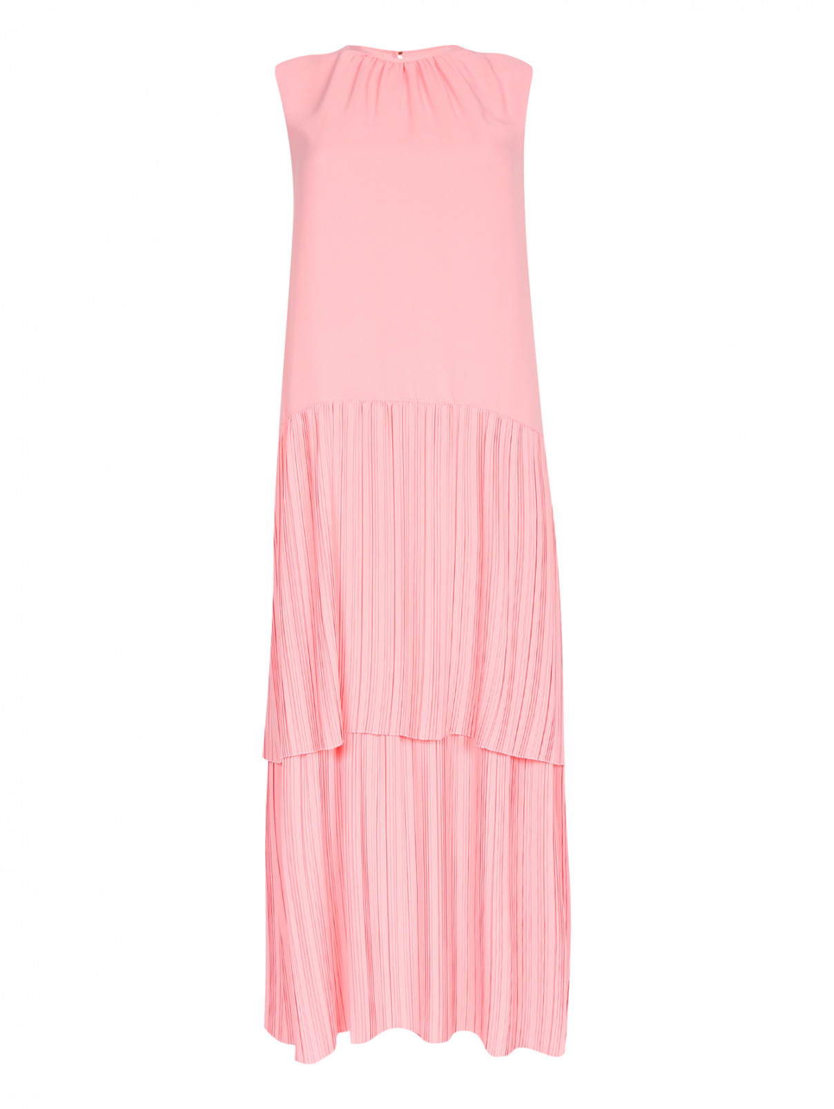 Платье-макси свободного кроя без рукавов Alysi  –  Общий вид  – Цвет:  Розовый
