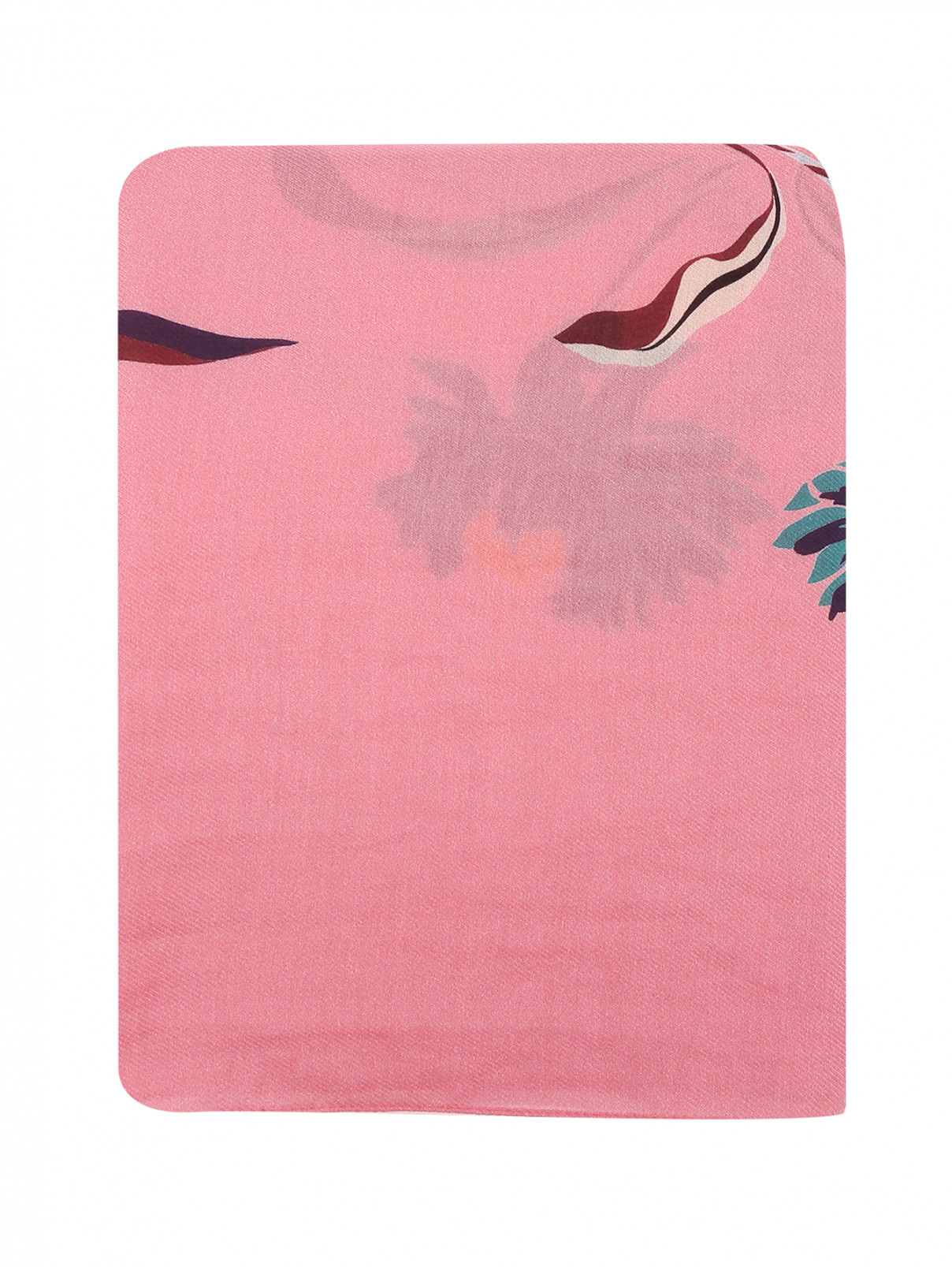 Шарф из хлопка и шелка с узором Paul Smith  –  Общий вид  – Цвет:  Розовый