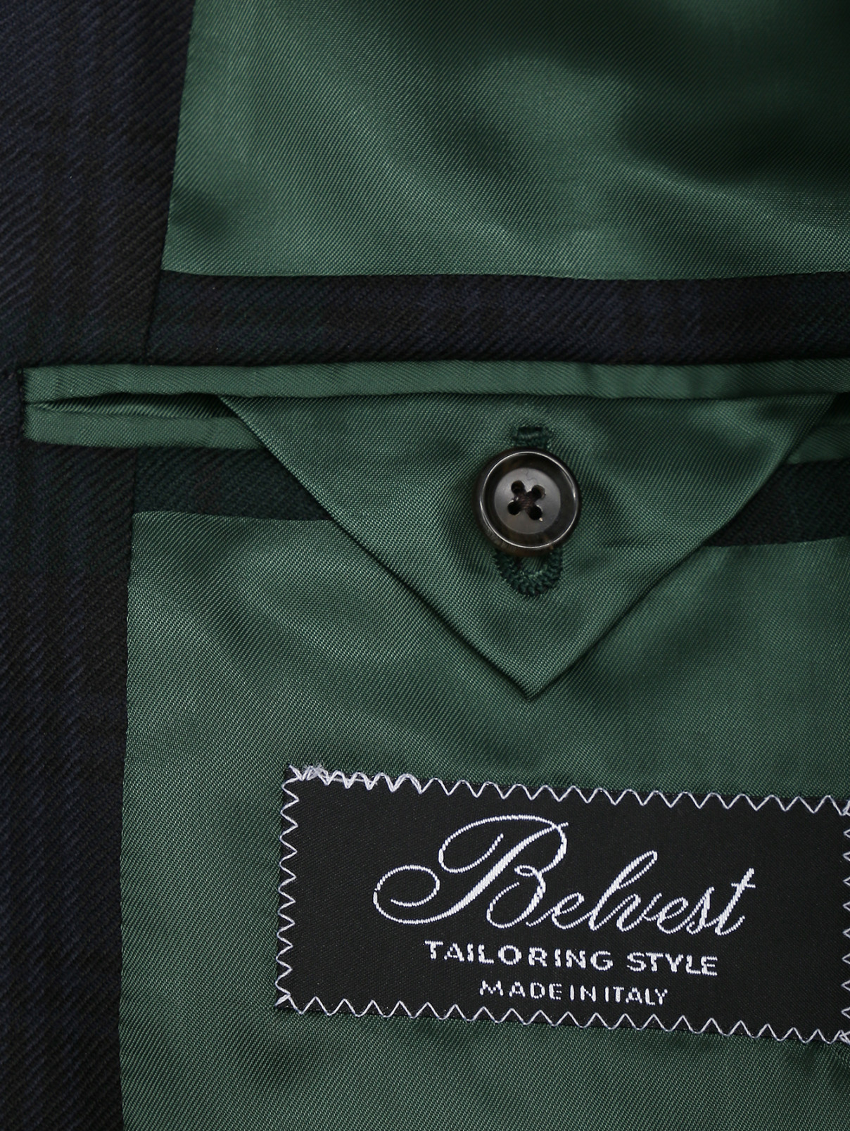 Пиджак из шерсти с узором Belvest  –  Деталь2  – Цвет:  Зеленый
