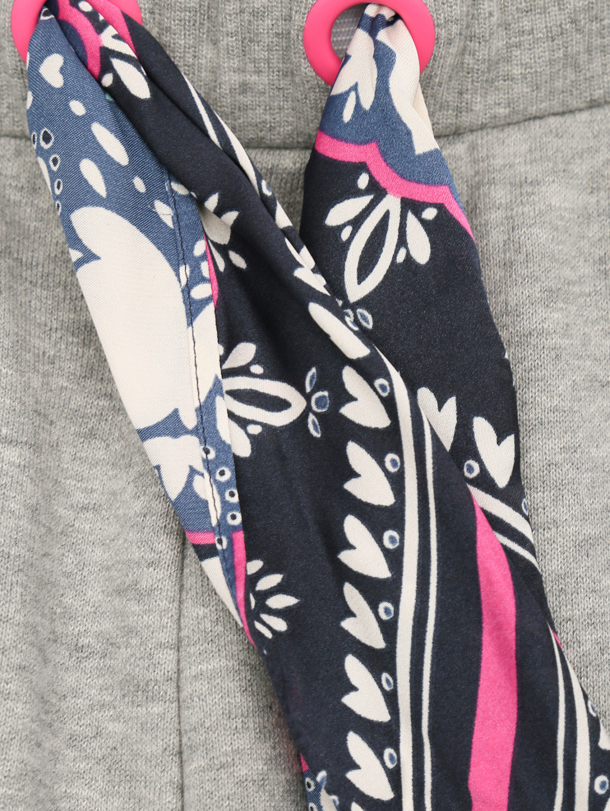 Трикотажные брюки из хлопка с поясом Max&Co  –  Деталь1  – Цвет:  Серый