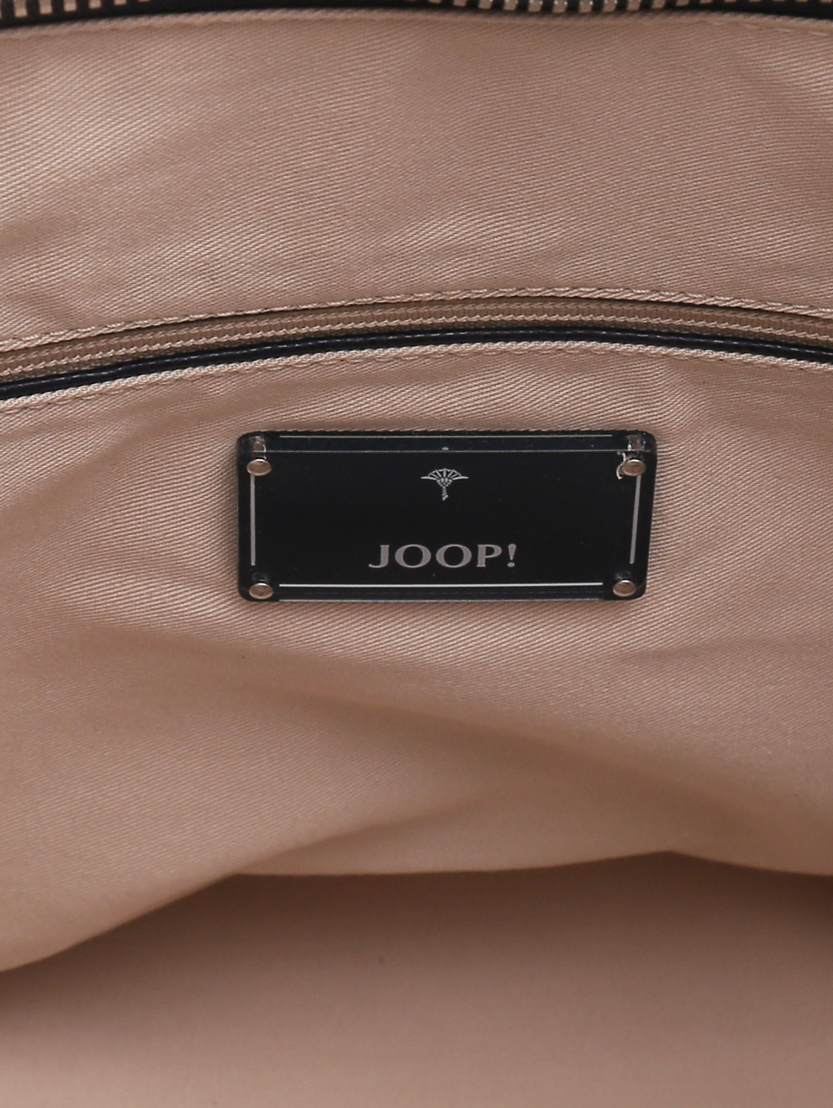 Сумка из кожи с логотипом на коротких ручках Joop  –  Деталь1  – Цвет:  Синий