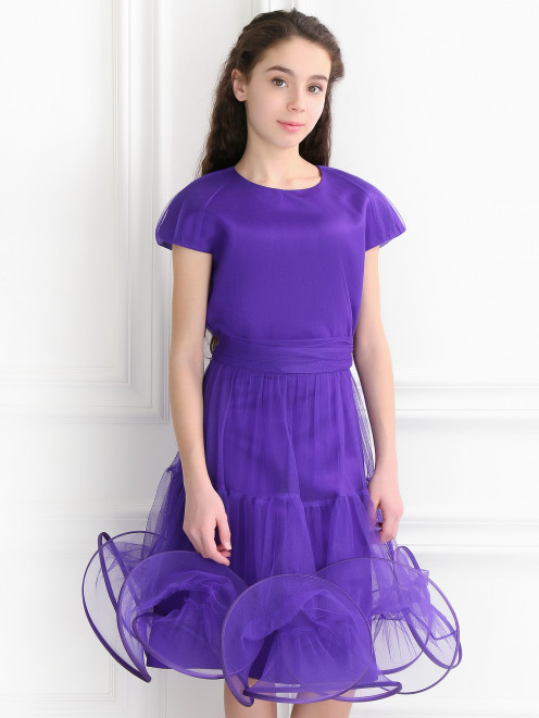 Платье прямого кроя с декоративными воланами Suzanne Ermann - Модель Верх-Низ