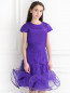Платье прямого кроя с декоративными воланами Suzanne Ermann  –  Модель Верх-Низ