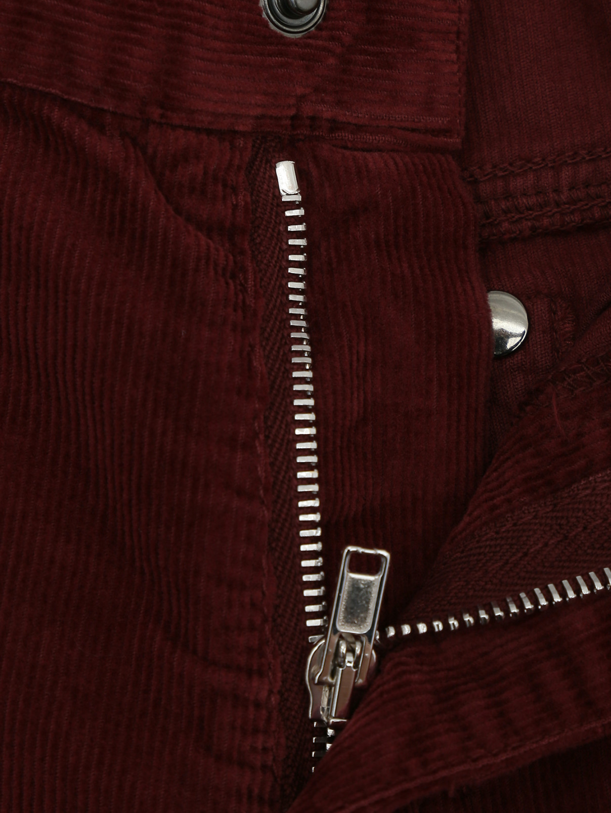 Однотонные вельветовые брюки Il Gufo  –  Деталь1  – Цвет:  Красный