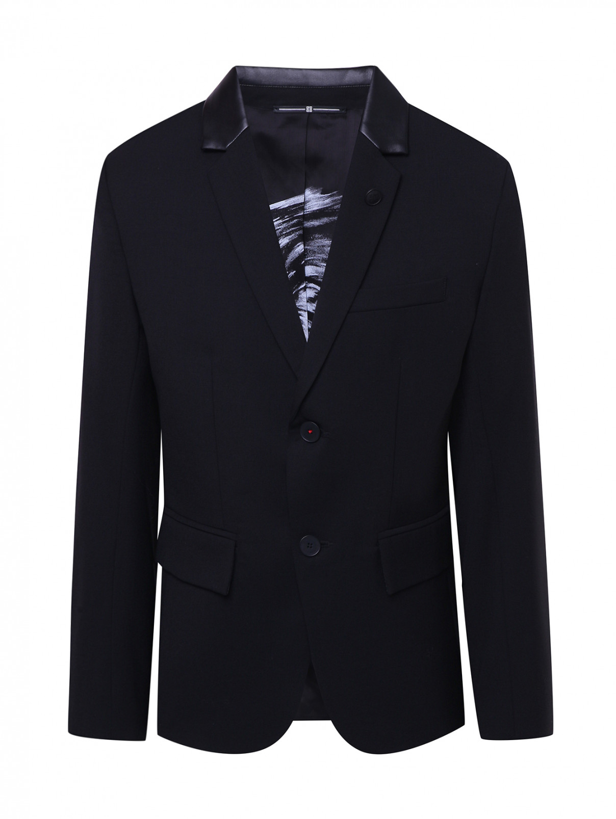 Пиджик классический из шерсти с логотипом Givenchy  –  Общий вид  – Цвет:  Черный