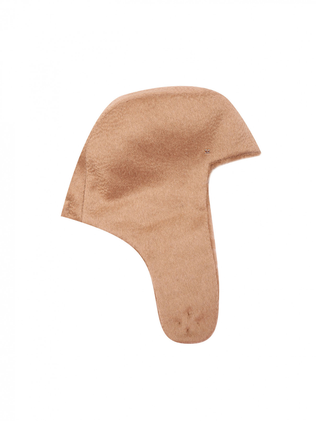 Однотонная шапка-ушанка из шерсти Max Mara  –  Общий вид  – Цвет:  Бежевый