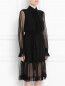 Платье из шелка с полупрозрачной вставкой Michael Kors  –  Модель Верх-Низ