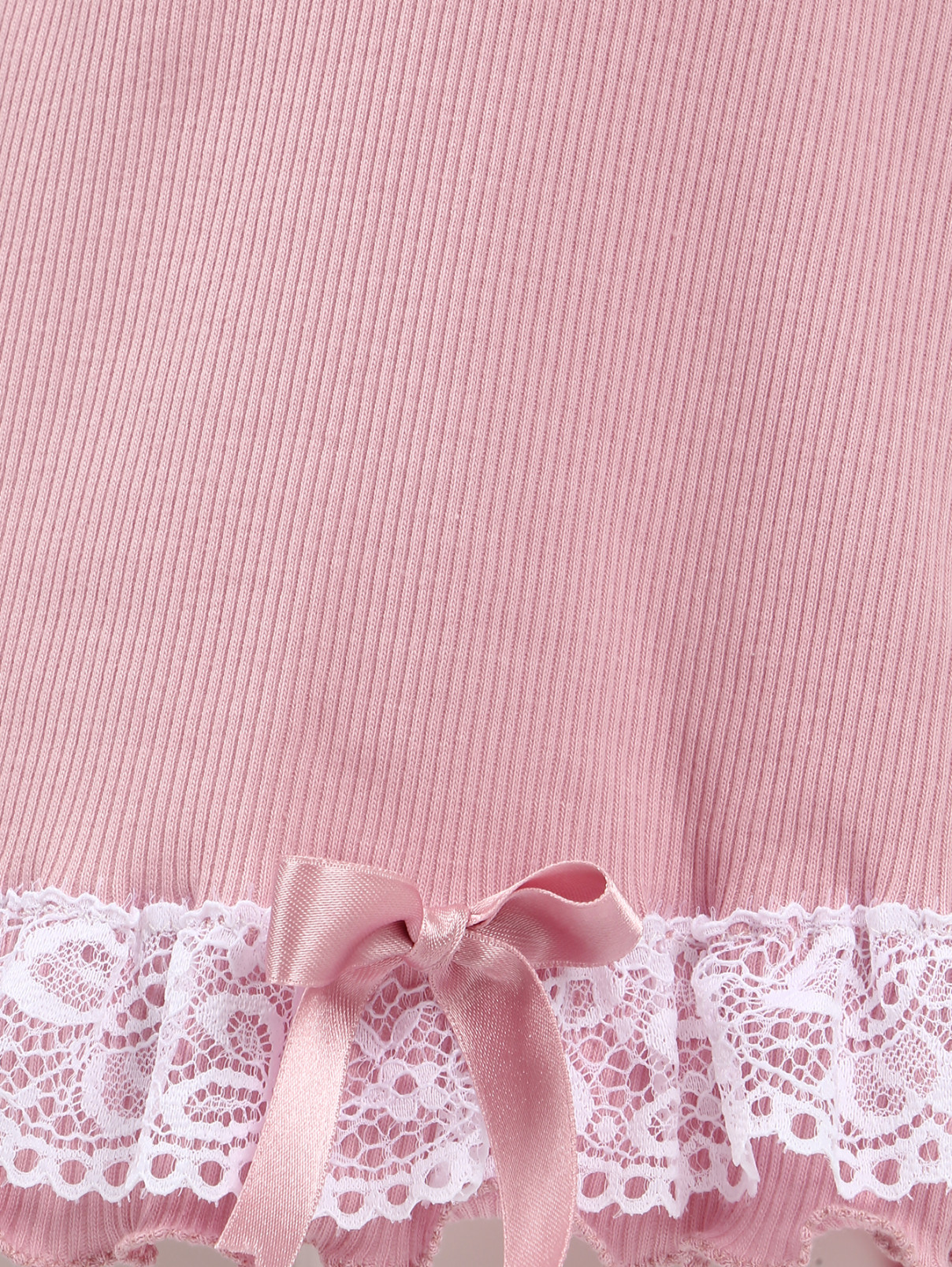 Сорочка из хлопка с кружевной отделкой Giottino  –  Деталь1  – Цвет:  Розовый