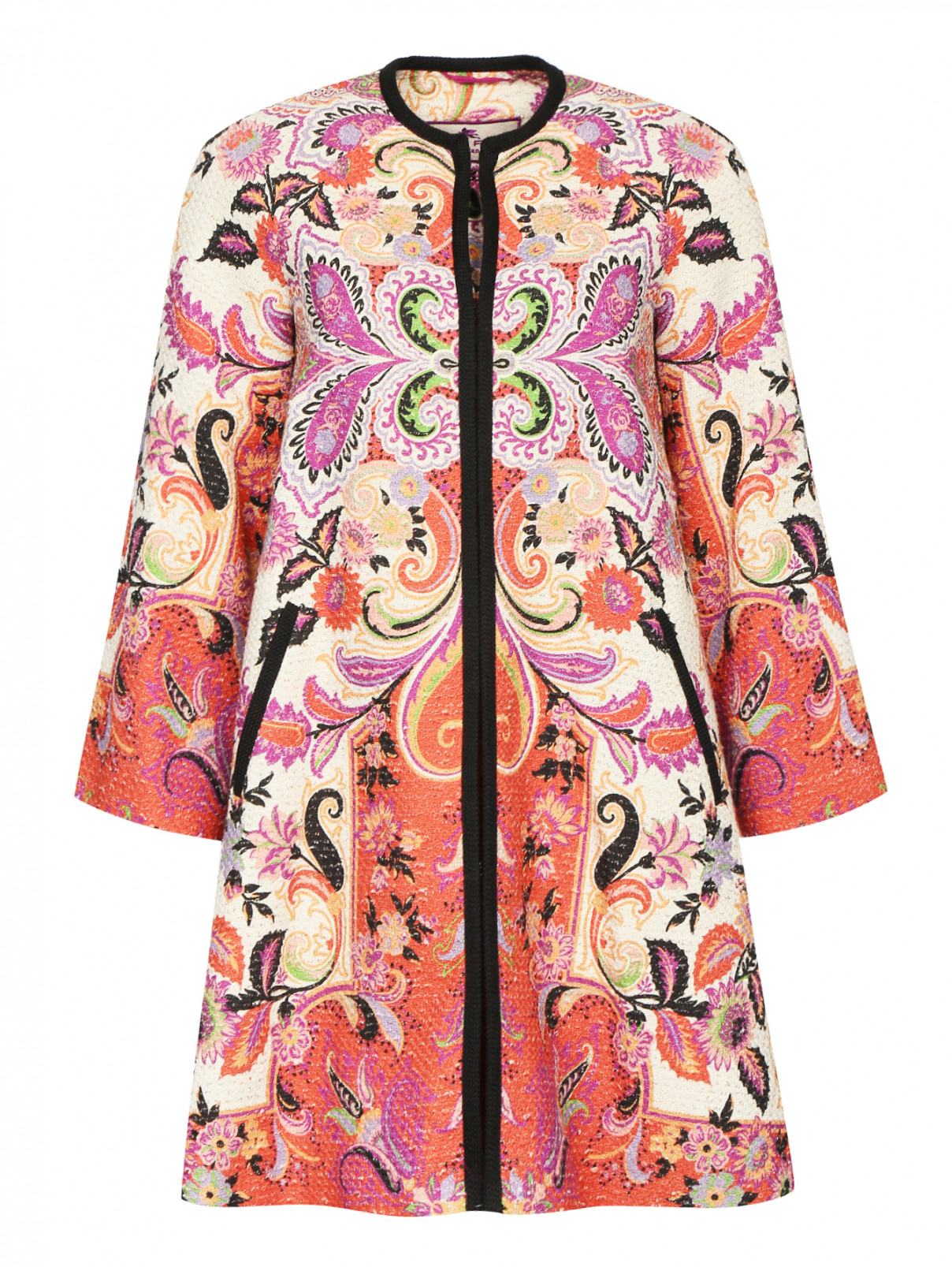 Легкое пальто из хлопка с абстрактным узором Etro  –  Общий вид  – Цвет:  Мультиколор