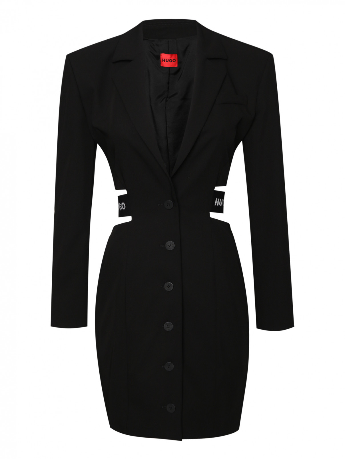 Платье-мини с вырезом на спине Boss  –  Общий вид  – Цвет:  Черный