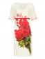 Платье с кружевными вставками и цветочным принтом Marina Rinaldi  –  Общий вид