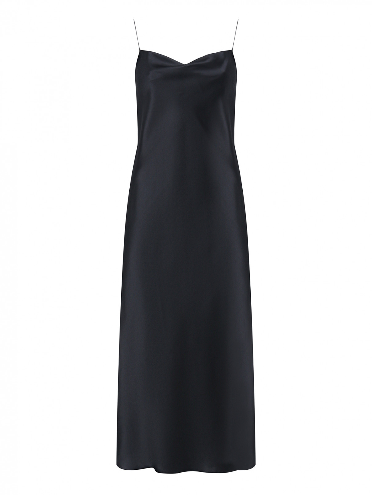 Платье-комбинация из шелка Dorothee Schumacher  –  Общий вид  – Цвет:  Черный