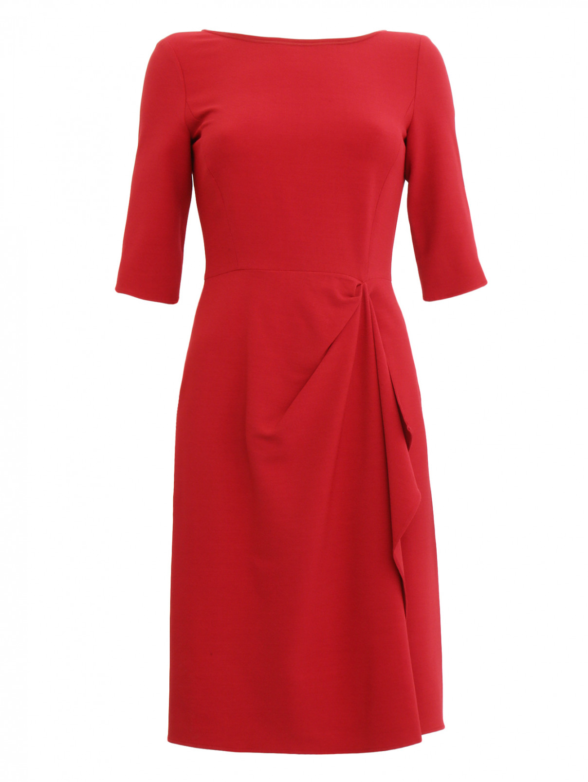 Платье-футляр с драпировкой Alberta Ferretti  –  Общий вид  – Цвет:  Красный