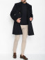 Двубортное пальто из шерсти с карманами LARDINI  –  МодельОбщийВид