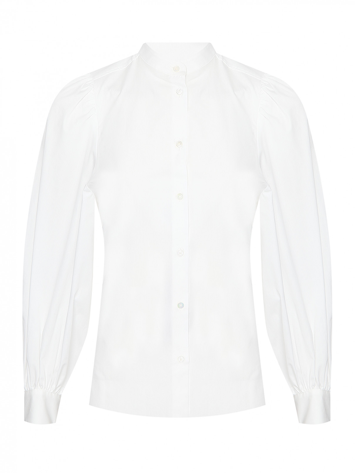 Блуза из хлопка с объемным рукавом Weekend Max Mara  –  Общий вид  – Цвет:  Белый