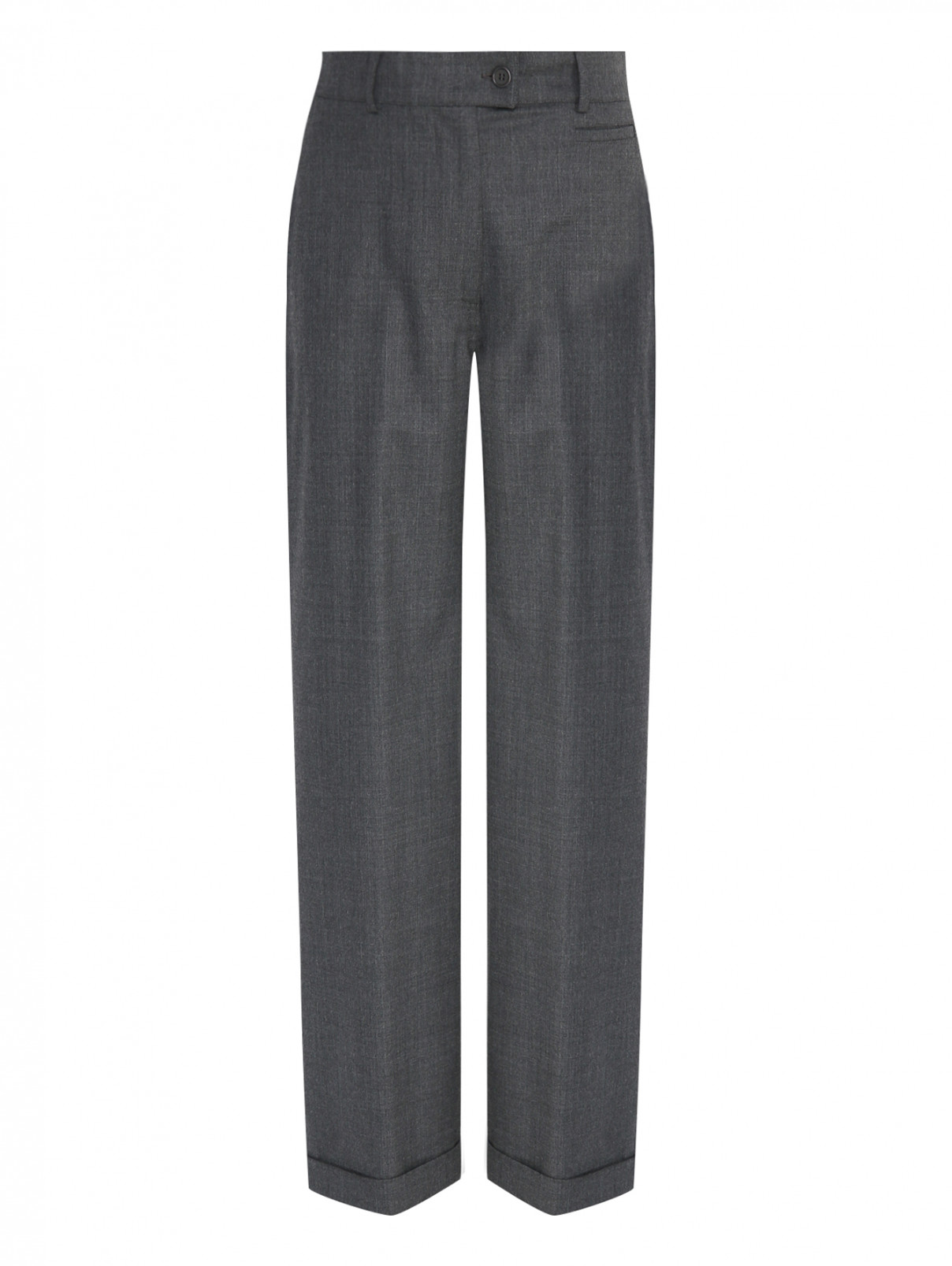Широкие брюки из шерсти с карманами Aspesi  –  Общий вид  – Цвет:  Серый