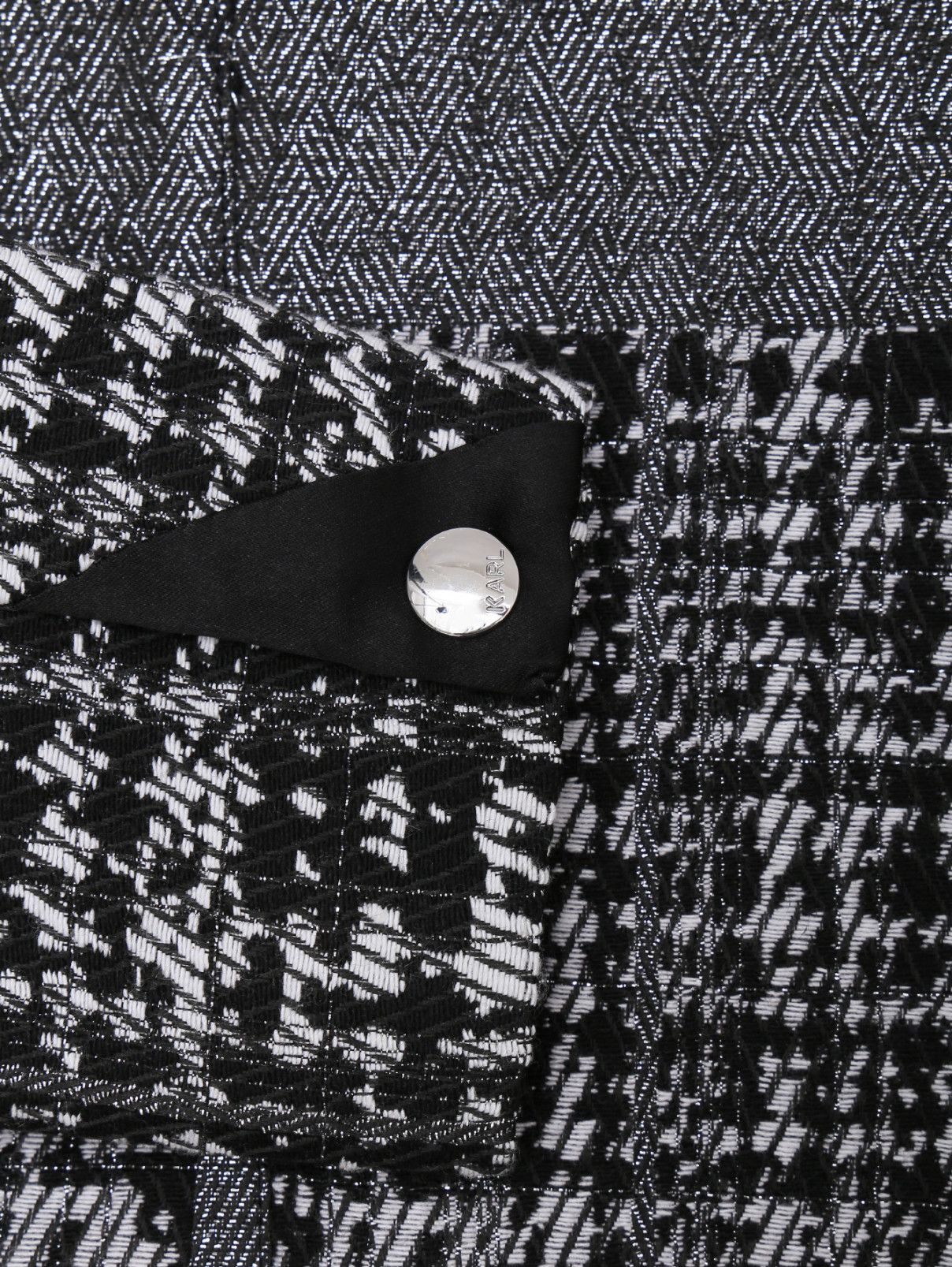 Жакет твидовый на молнии Karl Lagerfeld  –  Деталь1  – Цвет:  Черный