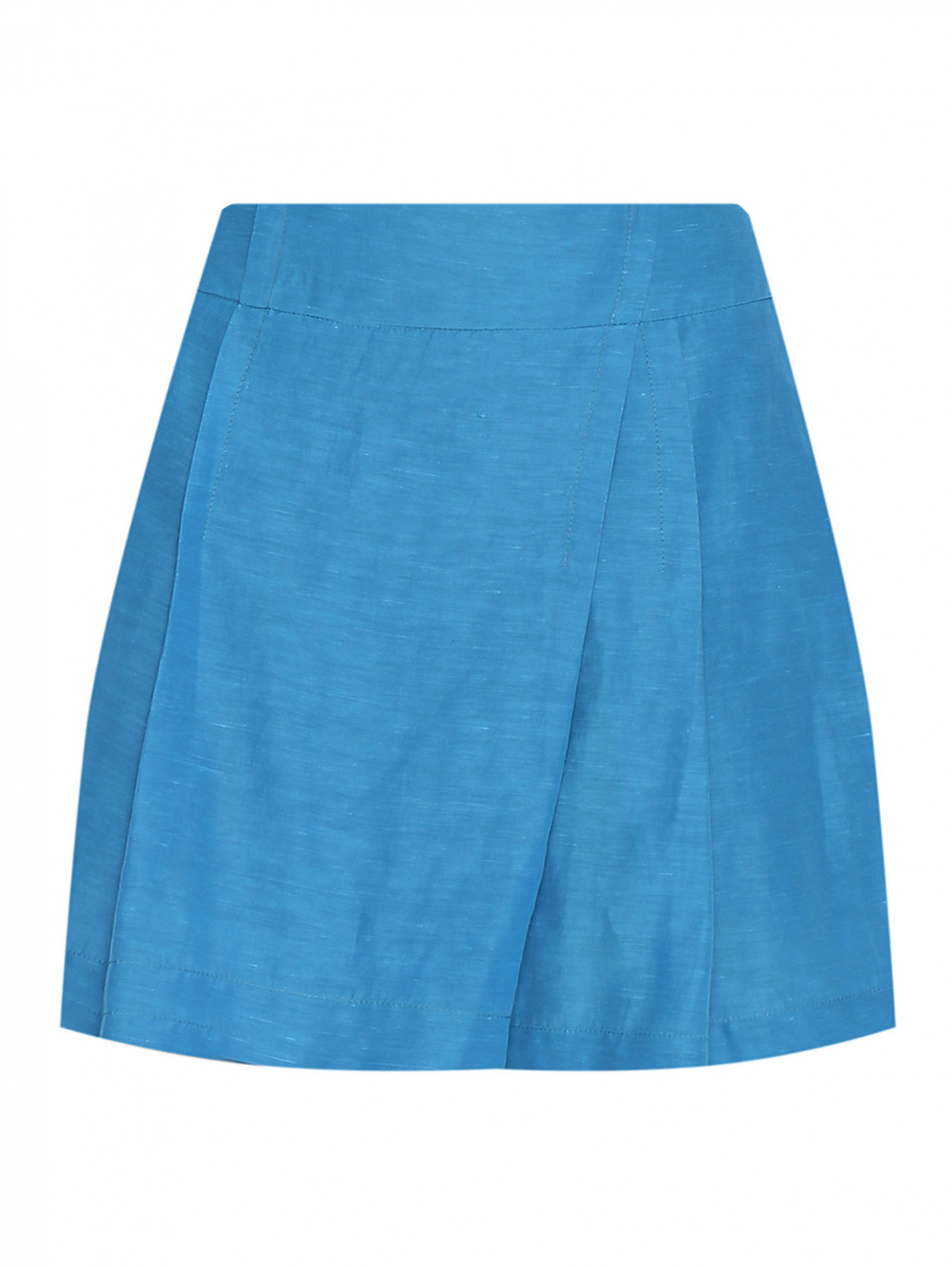 Однотонные юбка-шорты Alberta Ferretti  –  Общий вид  – Цвет:  Синий