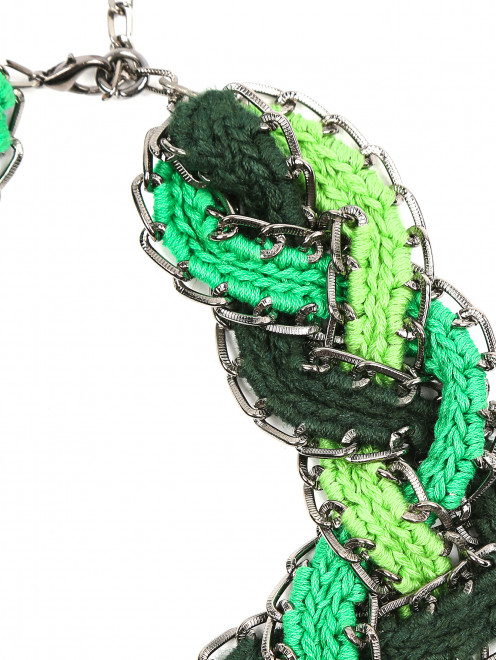 Плетеное ожерелье из текстиля и металла - Деталь1
