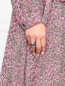 Серебряное кольцо с контрастной цветочной гравировкой Kenzo  –  МодельОбщийВид