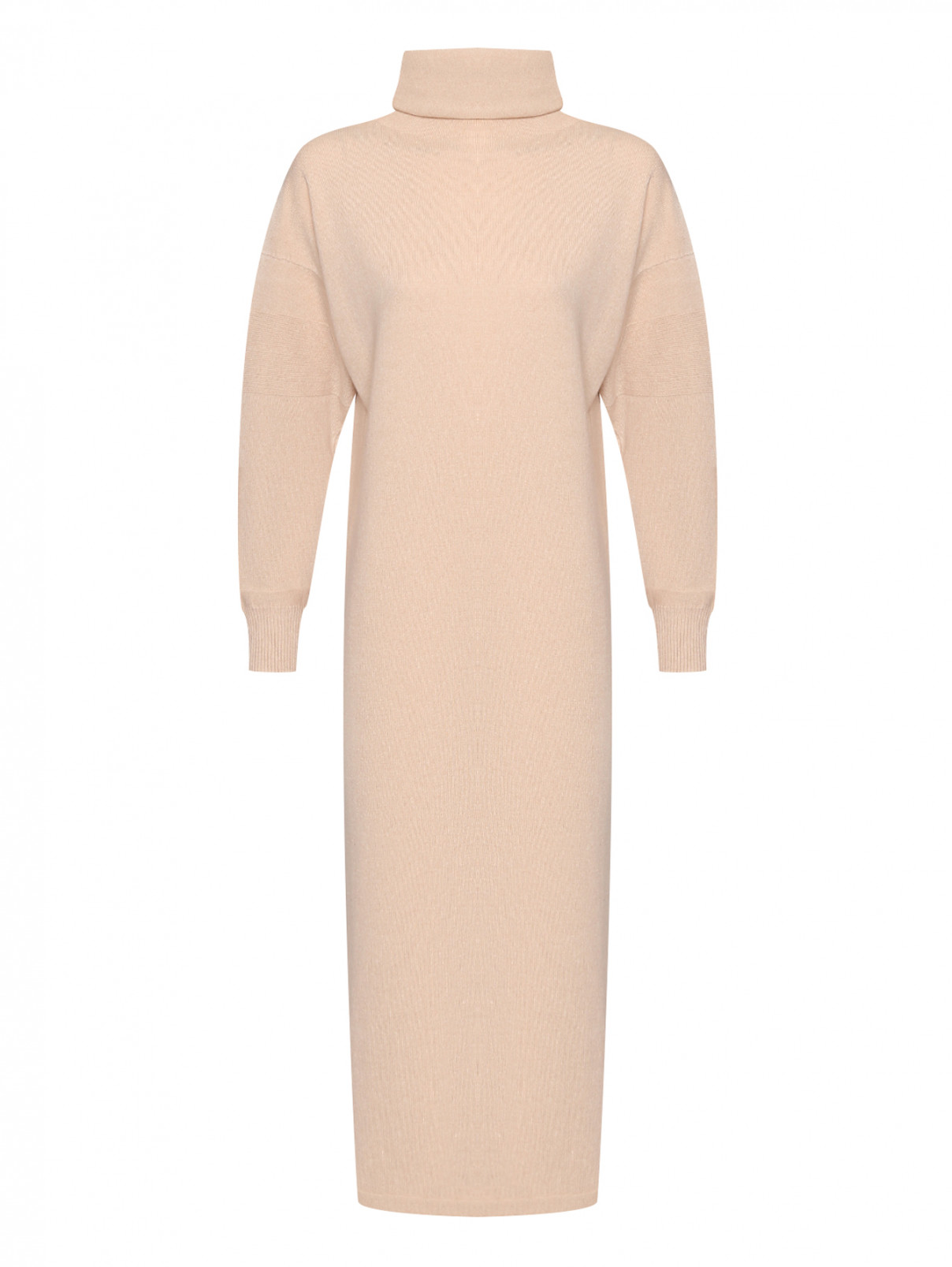Трикотажное платье из кашемира с разрезом Malo  –  Общий вид  – Цвет:  Розовый