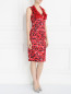Платье из шелка и хлопка с цветочным узором Moschino  –  Модель Общий вид