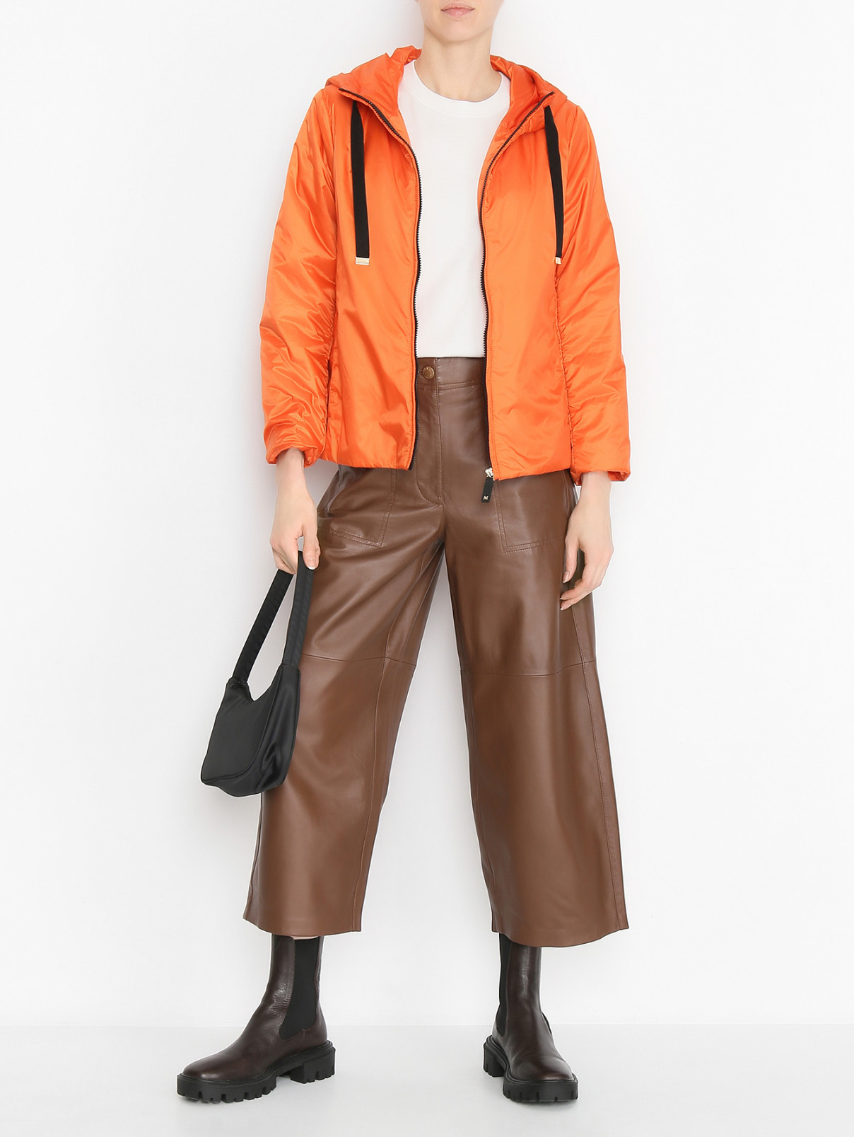 Куртка на молнии с капюшоном Max Mara  –  МодельОбщийВид  – Цвет:  Оранжевый