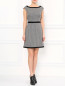 Платье-футляр из шерсти с принтом "гусиная лапка" Moschino Boutique  –  Модель Общий вид