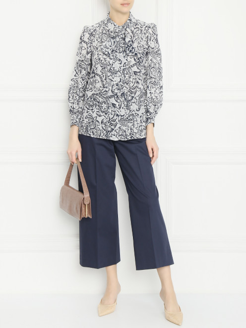 Блуза из шелка с узором Weekend Max Mara - МодельОбщийВид