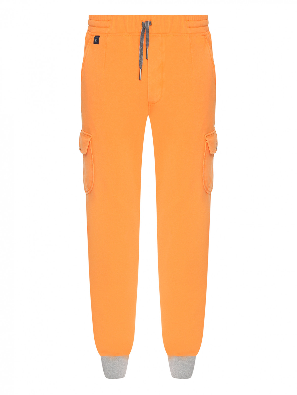 Трикотажные брюки из хлопка с накладными карманами Capobianco  –  Общий вид  – Цвет:  Оранжевый