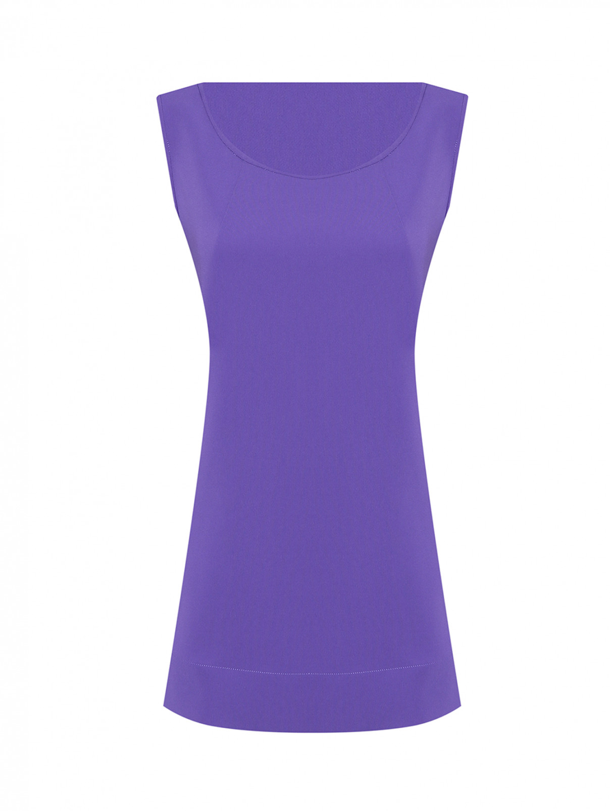 Однотонный топ с круглым вырезом Marina Rinaldi  –  Общий вид  – Цвет:  Фиолетовый