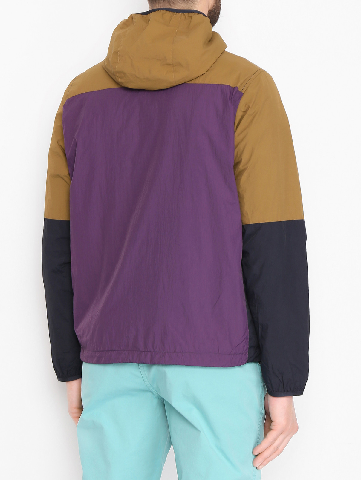 Куртка из нейлона на молнии с карманами Paul Smith  –  МодельВерхНиз1  – Цвет:  Синий