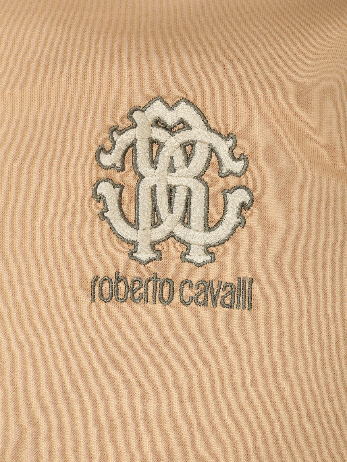 Толстовка из хлопка с вышивкой Roberto Cavalli  –  Деталь1  – Цвет:  Бежевый