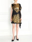 Асимметричное платье-мини из шелка с принтом Rue du Mail  –  Модель Общий вид
