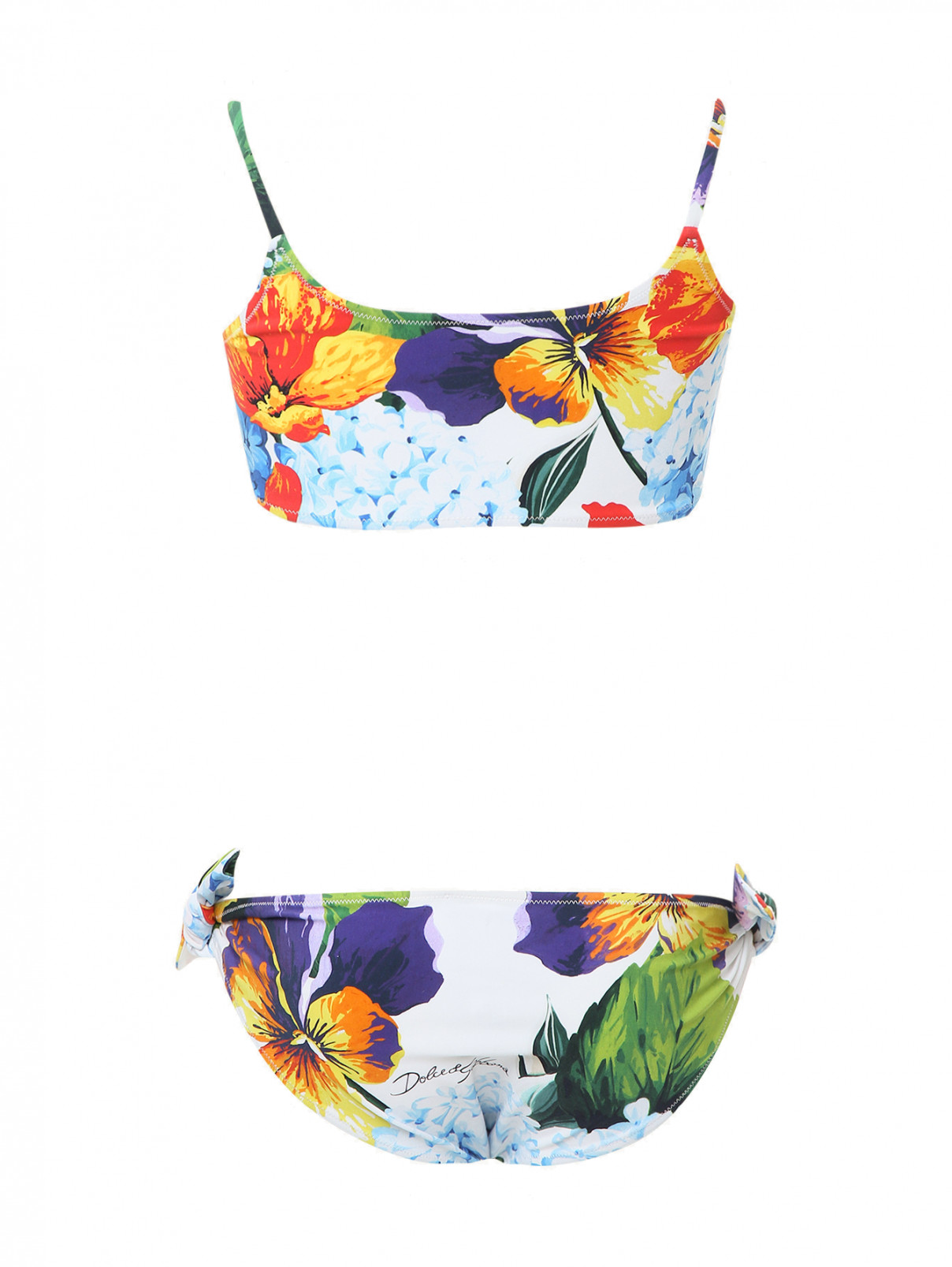 Раздельный купальник с узором Dolce & Gabbana  –  Обтравка1  – Цвет:  Узор
