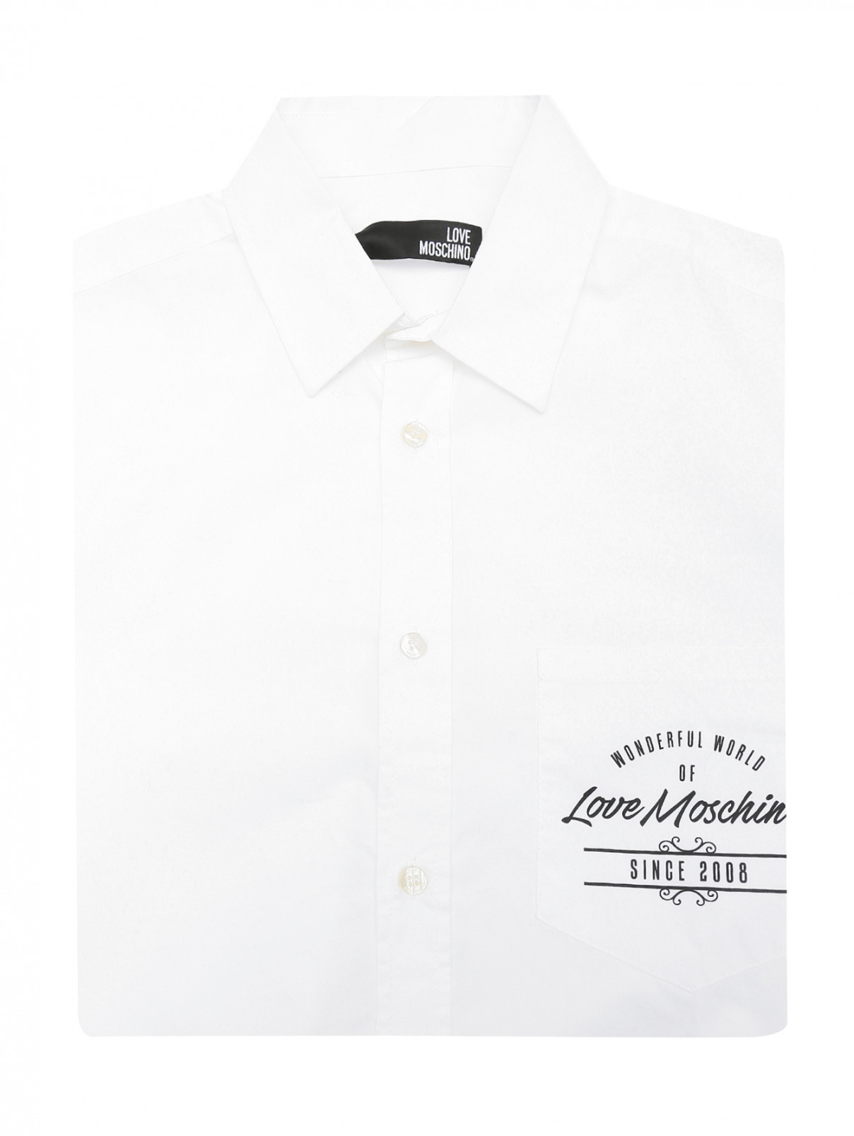 Рубашка из хлопка с коротким рукавом Love Moschino  –  Общий вид