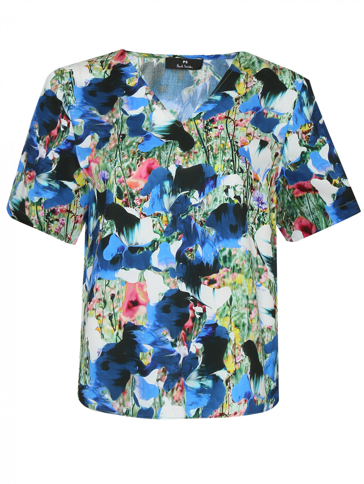 Блуза свободного кроя с узором Paul Smith  –  Общий вид  – Цвет:  Узор