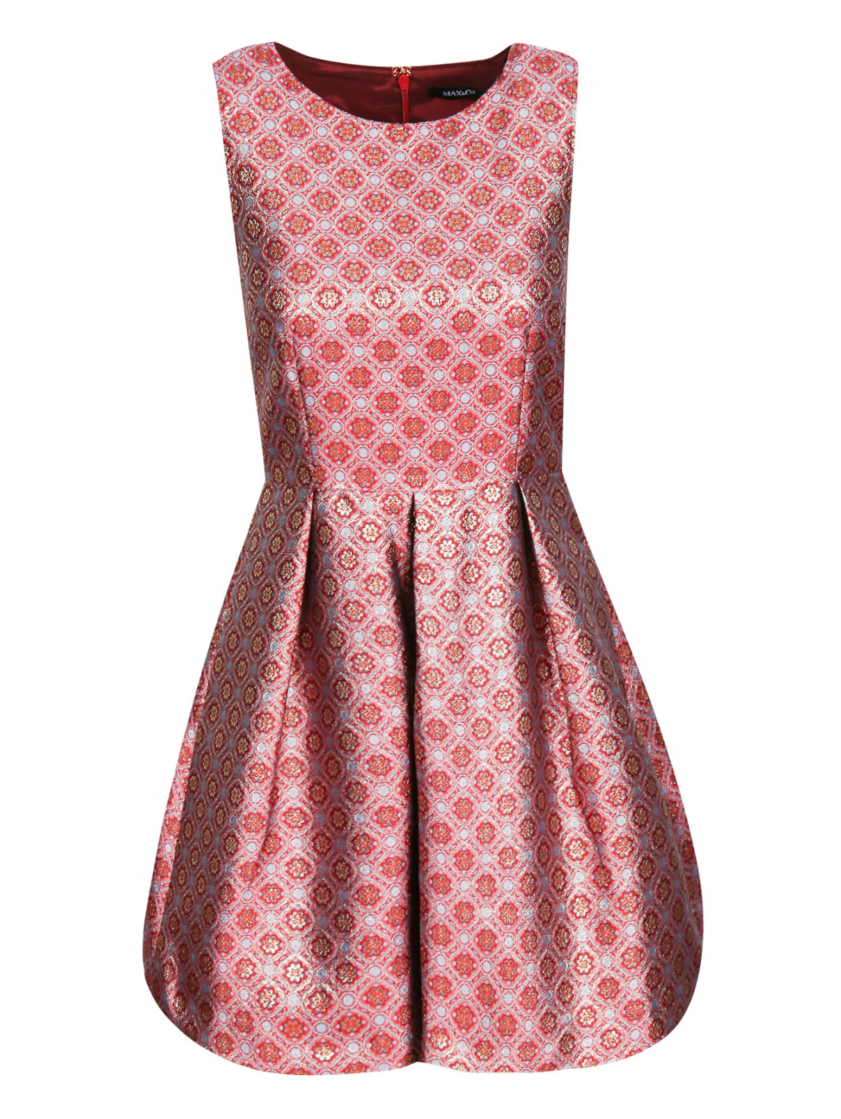 Платье-мини с узором без рукавов Max&Co  –  Общий вид  – Цвет:  Узор