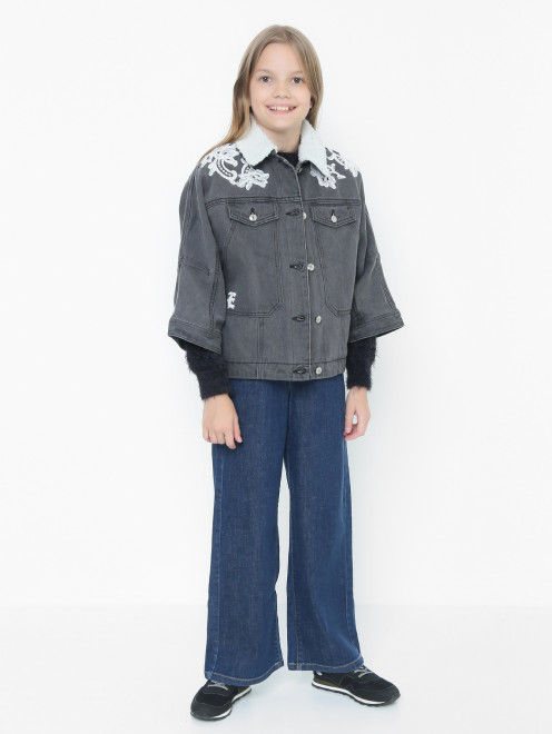 Куртка из денима с карманами Ermanno Scervino Junior - МодельОбщийВид