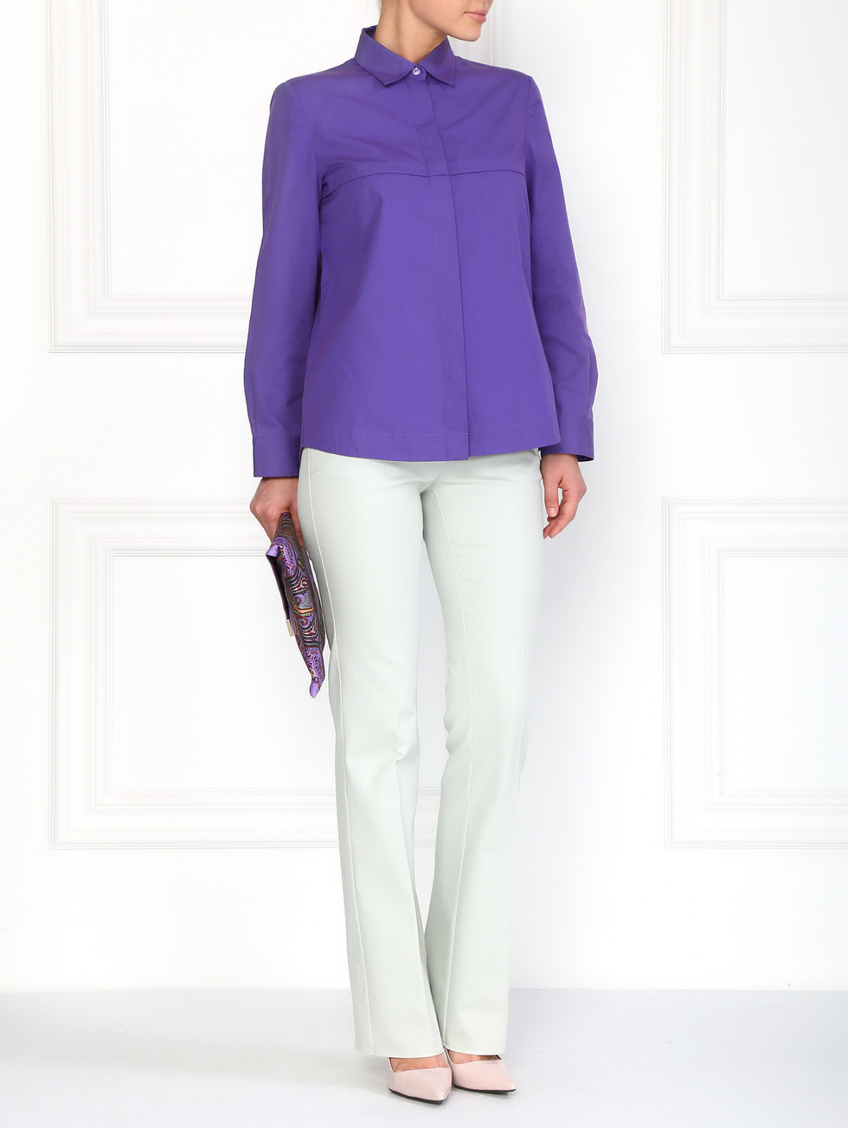 Рубашка свободного фасона Alberta Ferretti  –  Модель Общий вид  – Цвет:  Фиолетовый