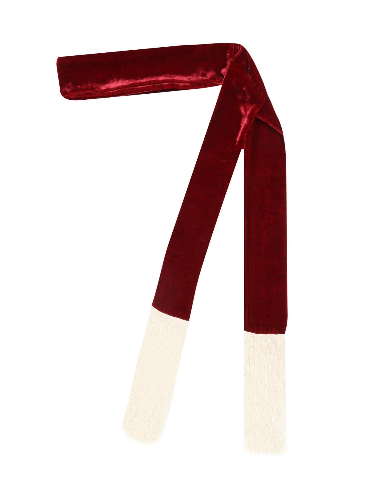 Шарф из бархата с бахромой Sportmax  –  Общий вид  – Цвет:  Красный