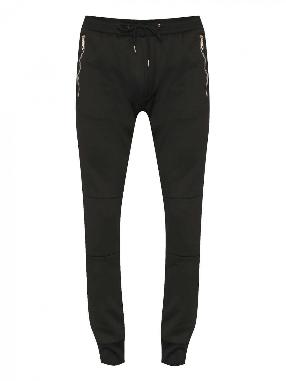 Трикотажные брюки с контрастной отделкой Paul Smith  –  Общий вид  – Цвет:  Черный